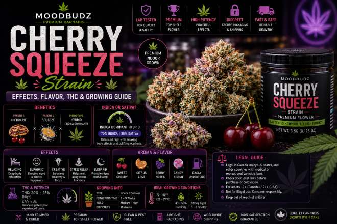 Cherry Squeeze Strain | Effects, Flavor & THC Guide