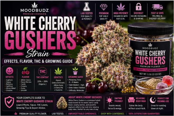White Cherry Gushers Strain | Effects & THC Guide